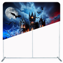 Foggy Castle Halloween Square Double Sided Backdrop - Layoris