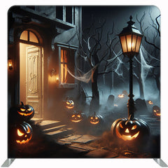 Pumpkin House Square Double Sided Halloween Backdrop - Layoris
