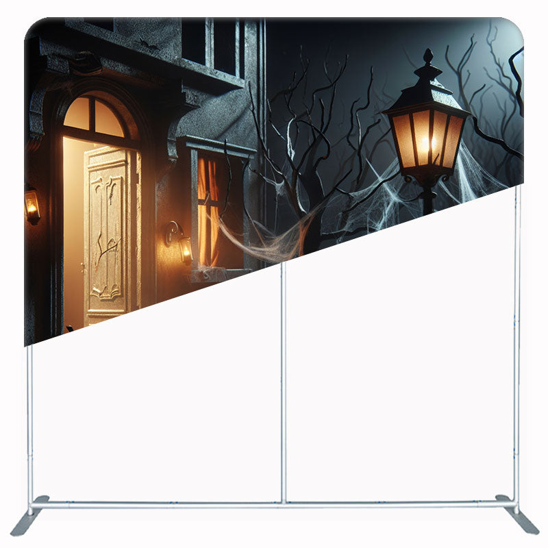 Pumpkin House Square Double Sided Halloween Backdrop - Layoris