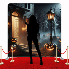 Pumpkin House Square Double Sided Halloween Backdrop - Layoris