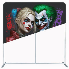 Clown Couple Square Double Sided Halloween Backdrop - Layoris