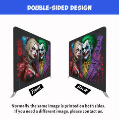 Clown Couple Square Double Sided Halloween Backdrop - Layoris