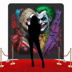 Clown Couple Square Double Sided Halloween Backdrop - Layoris
