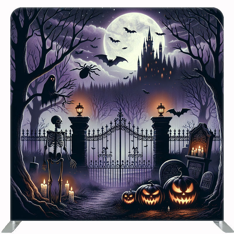 Iron Gate Skull Square Double Sided Halloween Backdrop - Layoris