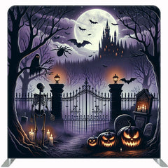 Iron Gate Skull Square Double Sided Halloween Backdrop - Layoris