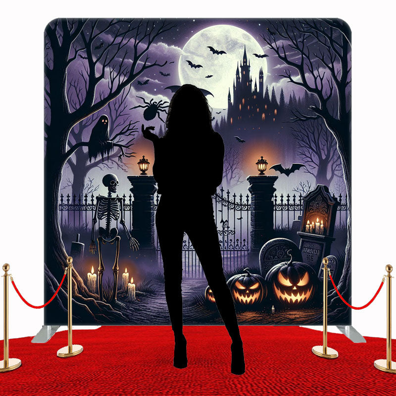Iron Gate Skull Square Double Sided Halloween Backdrop - Layoris