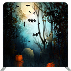Graveyard Bat Square Double Sided Halloween Backdrop - Layoris