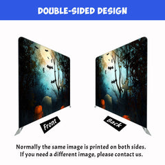 Graveyard Bat Square Double Sided Halloween Backdrop - Layoris