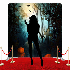 Graveyard Bat Square Double Sided Halloween Backdrop - Layoris