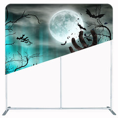 Ghost Hand Moon Square Double Sided Halloween Backdrop - Layoris