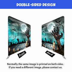 Ghost Hand Moon Square Double Sided Halloween Backdrop - Layoris