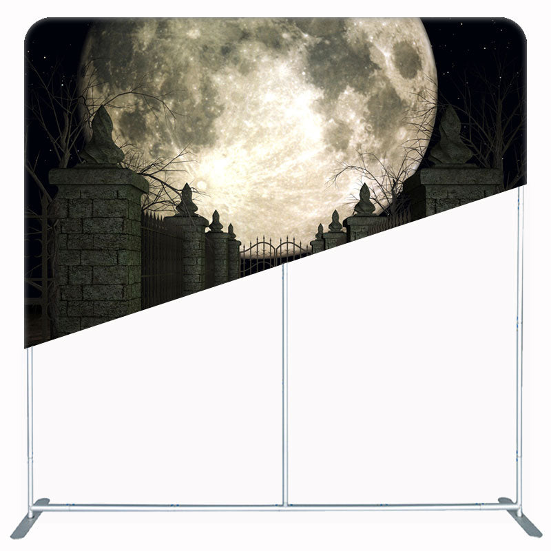 Giant Moon Brick Square Double Sided Halloween Backdrop - Layoris