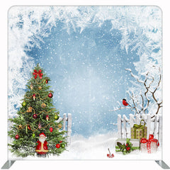 Snowy Christmas Tree Square Double Sided Backdrop - Layoris