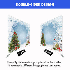 Snowy Christmas Tree Square Double Sided Backdrop - Layoris