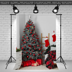 Layoris Gift Box Socks Christmas Tree Photo Backdrop