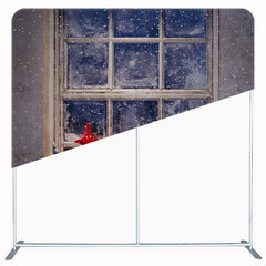 Gray Window Christmas Square Double Sided Backdrop - Layoris