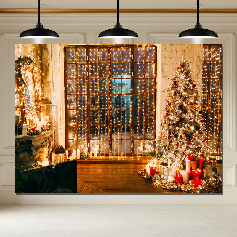 Layoris Light String Christmas Tree Indoor Holiday Backdrop