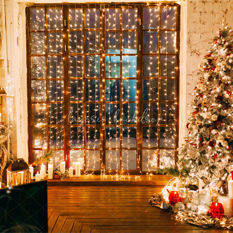 Light String Christmas Tree Holiday Backdrop - Layoris