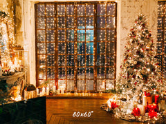Light String Christmas Tree Holiday Backdrop - Layoris