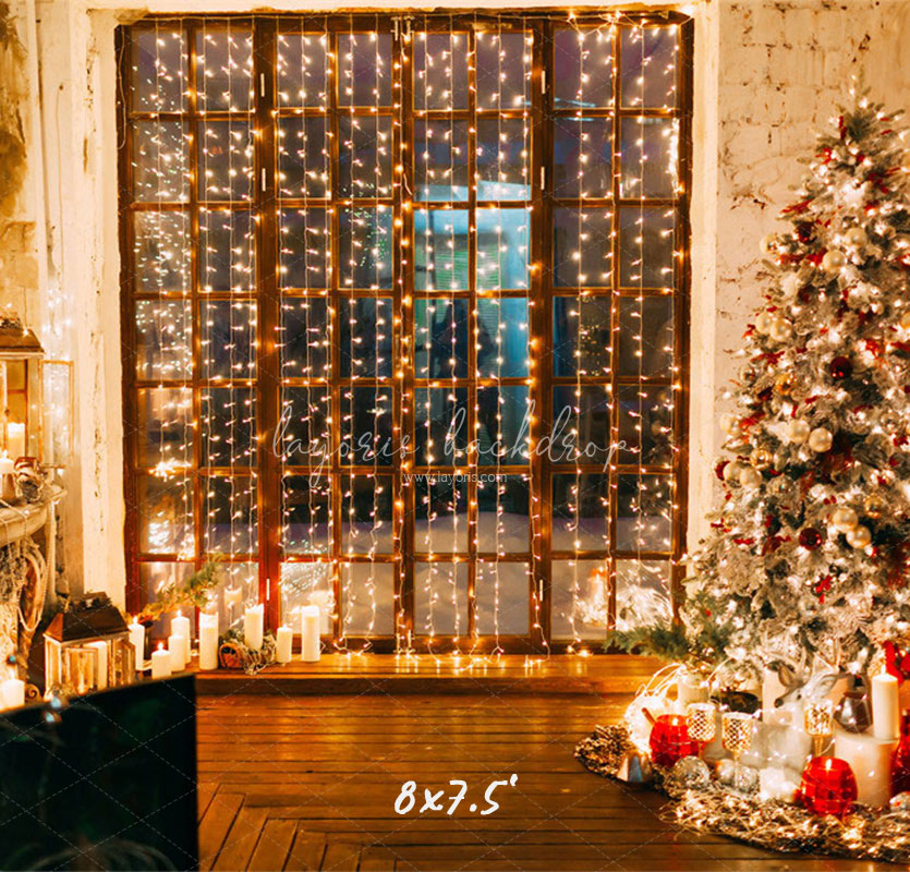 Light String Christmas Tree Holiday Backdrop - Layoris