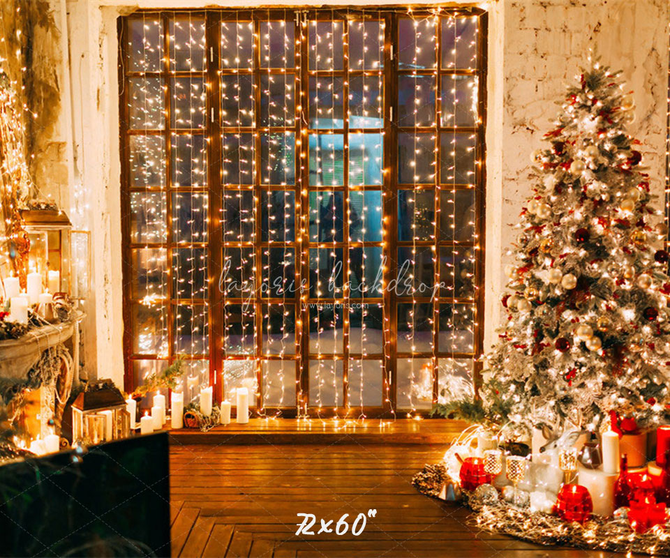 Light String Christmas Tree Holiday Backdrop - Layoris
