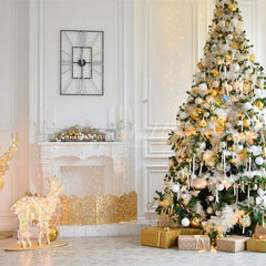 White House Fireplace Christmas Backdrop - Layoris