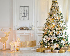 White House Fireplace Christmas Backdrop - Layoris