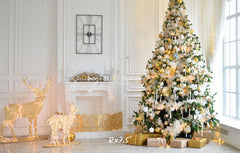 White House Fireplace Christmas Backdrop - Layoris