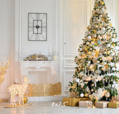 White House Fireplace Christmas Backdrop - Layoris