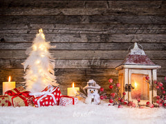 Brown Wood Board Diy Christmas Backdrop - Layoris