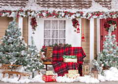 House Chair Cedar Christmas Backdrop - Layoris