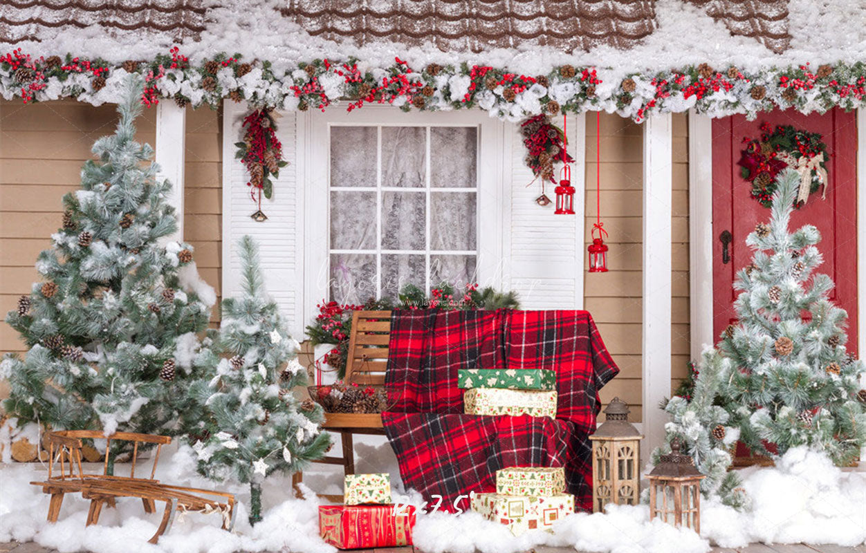 House Chair Cedar Christmas Backdrop - Layoris