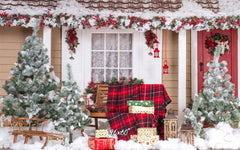 House Chair Cedar Christmas Backdrop - Layoris