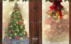 Wooden Window Bells Christmas Backdrop - Layoris