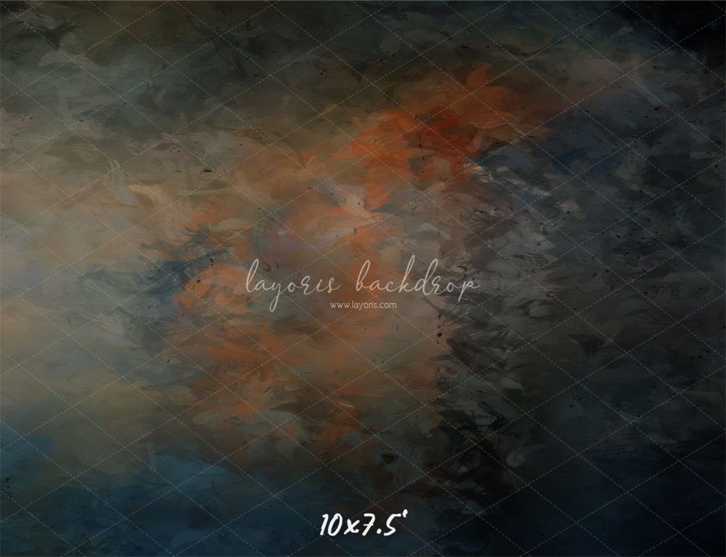 Blue Black Orange Interweaving Fine Art Backdrop - Layoris