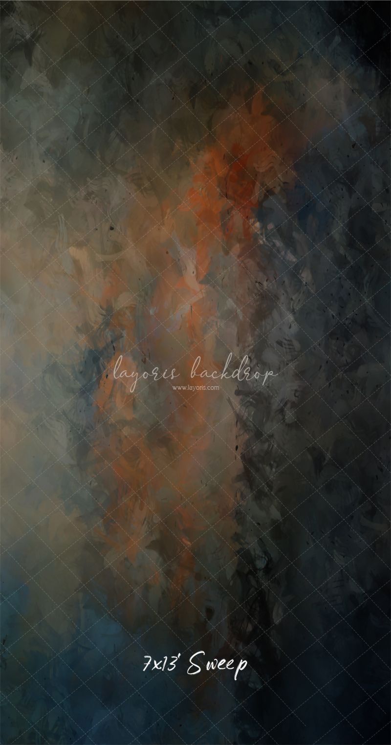 Blue Black Orange Interweaving Fine Art Backdrop - Layoris