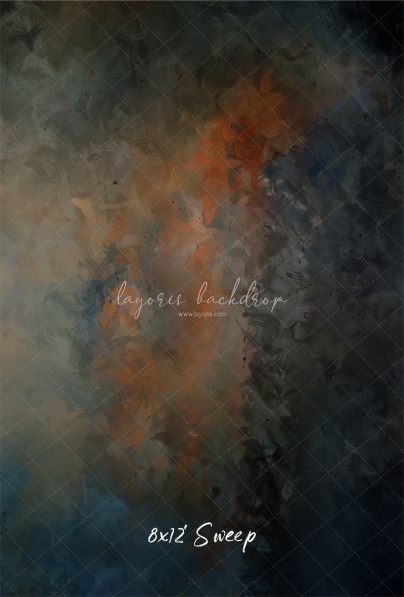 Blue Black Orange Interweaving Fine Art Backdrop - Layoris