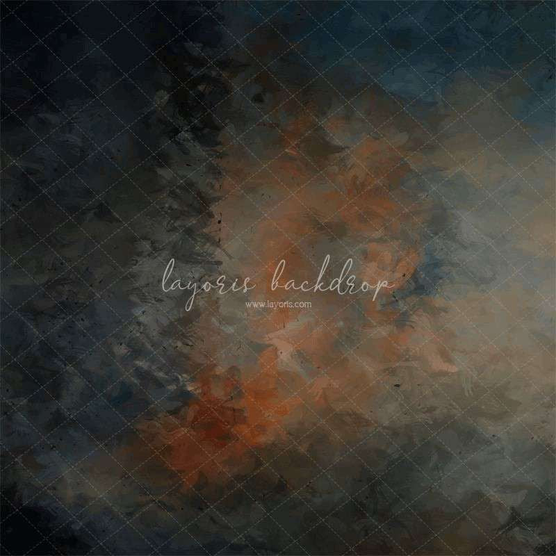 Blue Black Orange Interweaving Fine Art Backdrop - Layoris