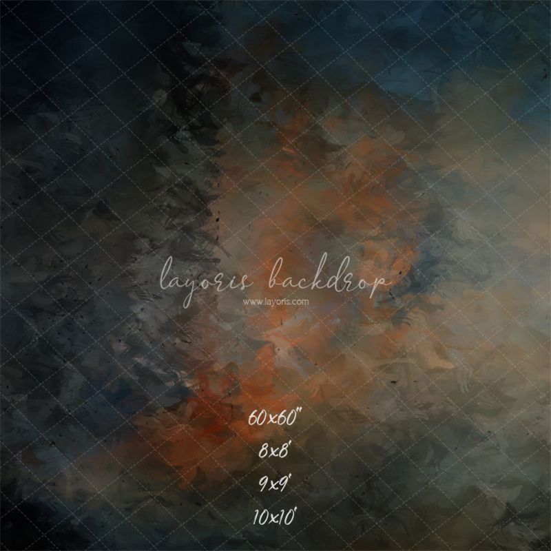 Blue Black Orange Interweaving Fine Art Backdrop - Layoris