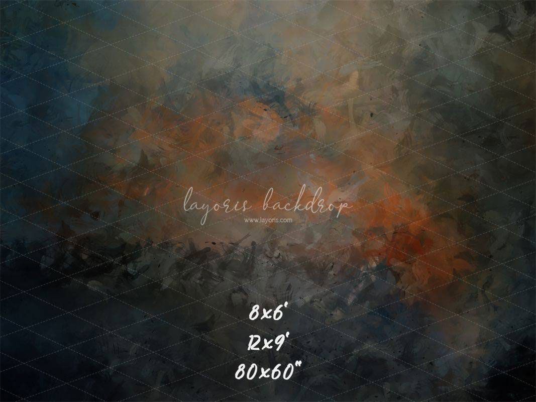 Blue Black Orange Interweaving Fine Art Backdrop - Layoris