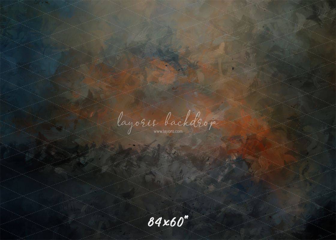 Blue Black Orange Interweaving Fine Art Backdrop - Layoris