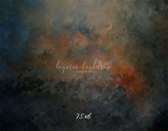 Blue Black Orange Interweaving Fine Art Backdrop - Layoris