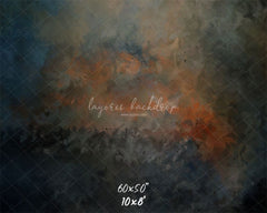 Blue Black Orange Interweaving Fine Art Backdrop - Layoris