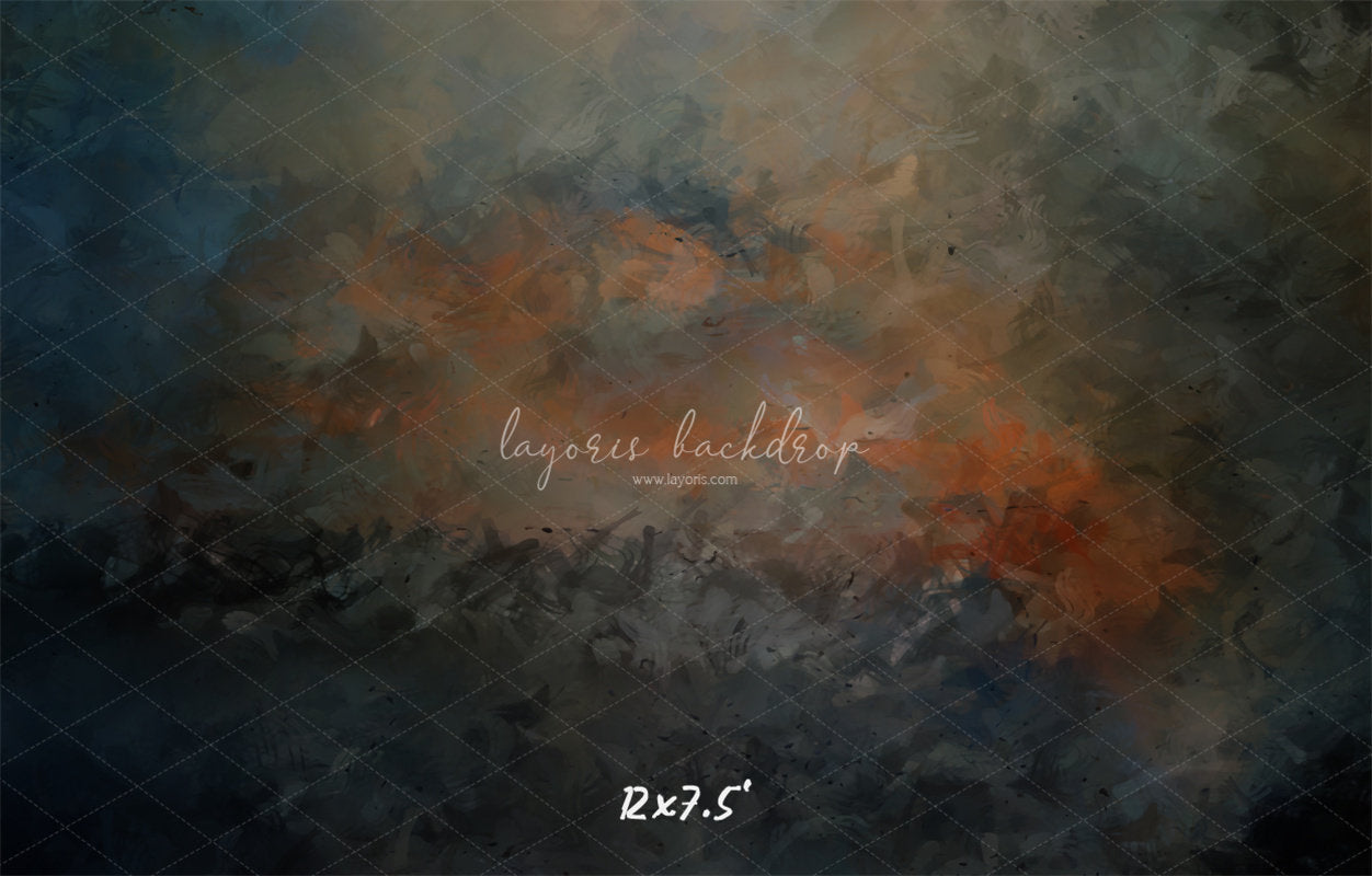 Blue Black Orange Interweaving Fine Art Backdrop - Layoris