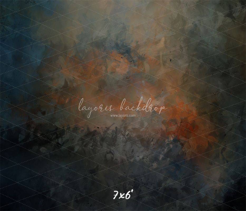 Blue Black Orange Interweaving Fine Art Backdrop - Layoris