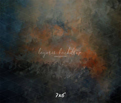 Blue Black Orange Interweaving Fine Art Backdrop - Layoris