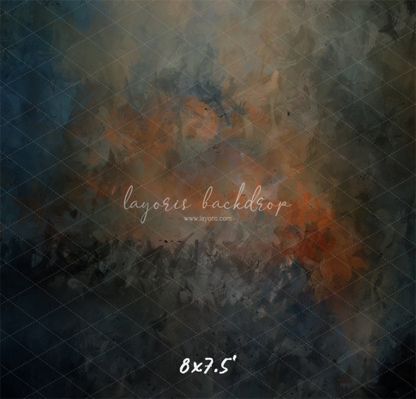 Blue Black Orange Interweaving Fine Art Backdrop - Layoris