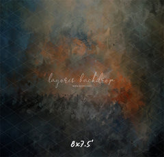 Blue Black Orange Interweaving Fine Art Backdrop - Layoris