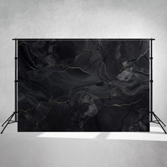 Black Marble Texture Gold Edge Photo Backdrop - Layoris