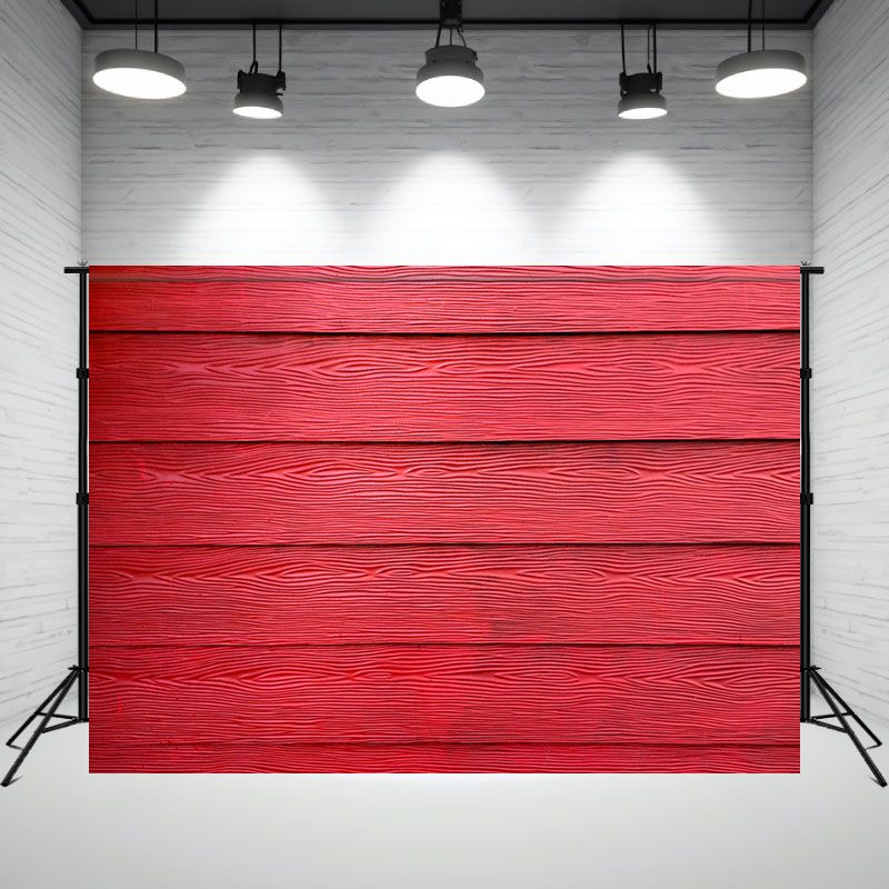 Red Modern Wooden Texture Photo Booth Backdrop - Layoris